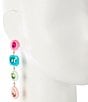 Color:Multi - Image 2 - Multi Iridescent Stone Inset Statement Drop Earrings