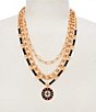 Gemma Layne Multi Layer Chain Short Multi-Strand Geo Pendant Necklace - Image 1