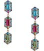 Gemma Layne Rainbow Multi-Stone Statement Linear Earrings - Image 1