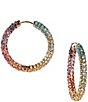 Gemma Layne Multi Stone Pave Hoop Earrings - Image 1