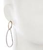 Gemma Layne Organic Double Oval Drop Earrings, Color:Two Tone - Image 2
