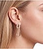 Gemma Layne Oval Link Rhinestone Pave Mismatched Drop Earrings - Image 2