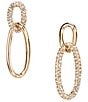 Gemma Layne Oval Link Rhinestone Pave Mismatched Drop Earrings - Image 1