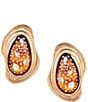 Gemma Layne Oversized Embellished Resin Stone Stud Earrings - Image 1