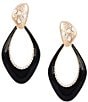 Gemma Layne Pave Oval Drop Earrings - Image 1