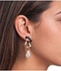 Gemma Layne Pave Statement Squiggle Drop Statement Earrings - Image 2