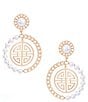 Gemma Layne Pearl Geo Drop Earrings - Image 1