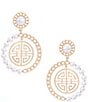 Gemma Layne Pearl Geo Drop Earrings - Image 1