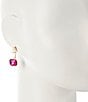 Color:Pink - Image 2 - Stone Front Back Earrings