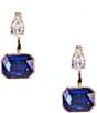 Color:Blue - Image 1 - Stone Front Back Earrings