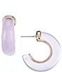 Color:Gold/Purple - Image 1 - Purple Epoxy Hoop Earrings