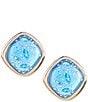 Gemma Layne Square Resin Stud Inset Stone Earrings - Image 3