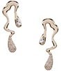Gemma Layne Statement Squiggle Pave Drop Earrings - Image 1