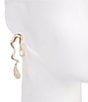 Gemma Layne Statement Squiggle Pave Drop Earrings - Image 2