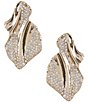 Gemma Layne Statement Wavy Pave Drop Earrings, Color:Gold/Crystal - Image 1