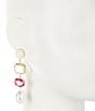 Color:Multi - Image 2 - Stone and Pearl Drop Statement Earrings