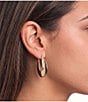 Gemma Layne Thick Oval Pave Hoop Earrings - Image 2