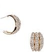 Gemma Layne Thick Pave Puffy Hoop Earrings, Color:Gold - Image 1