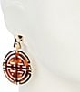 Gemma Layne Tortoise Geometric Inset Orbital Drop Earrings, Color:Gold/Tortoise - Image 2
