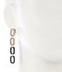 Gemma Layne Two Tone Pave Link Linear Earrings, Color:Crystal/Black - Image 2