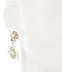 Gemma Layne Wavy Metal Edge Double Crystal Stone Orbital Drop Earrings, Color:Gold/Crystal - Image 2