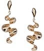 Gemma Layne Wavy Statement Drop Earrings, Color:Gold/Crystal - Image 1