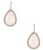 Gemma Layne White Opal Crystal CZ Stone Edge Teardrop Drop Earrings, Color:Gold - Image 1