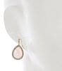 Gemma Layne White Opal Crystal CZ Stone Edge Teardrop Drop Earrings, Color:Gold - Image 2