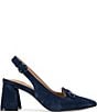 Gentle Souls Dionne Slingback Suede Bit Buckle Block Heel Pumps - Image 2