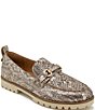 Gentle Souls Eugene Lug Bit Metallic Snake Print Leather Loafers - Image 1