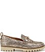 Gentle Souls Eugene Lug Bit Metallic Snake Print Leather Loafers - Image 2