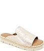 Gentle Souls Leilani Metallic Leather Espadrille Platform Slide Sandals - Image 1