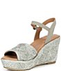 Gentle Souls Nevio Raffia Ankle Strap Wedge Sandals - Image 4