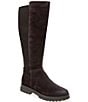 Gentle Souls Prescila Suede Gored Lug Sole Tall Boots - Image 1