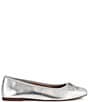 Color:Silver - Image 2 - Marsilea Metallic Leather Ballerina Bow Flats