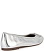 Color:Silver - Image 3 - Marsilea Metallic Leather Ballerina Bow Flats