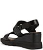 Color:Black - Image 3 - Sphericaec Leather Wedge Sandals