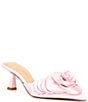 Color:Fair Pink - Image 1 - Danelo Satin Flower Detail Dress Mules