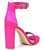 Color:Fiery Pink - Image 2 - Joenah Satin Ankle Strap Block Heel Two Piece Dress Sandals