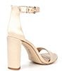 Color:Soft Sand - Image 2 - Joenah Satin Ankle Strap Block Heel Two Piece Dress Sandals