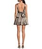 Gianni Bini Addison Satin Square Neck A-Line Drop Waist Mini Dress, Color:Fog - Image 2
