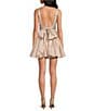 Gianni Bini Addison Satin Square Neck A-Line Drop Waist Mini Dress, Color:Dusty Rose - Image 2