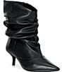 Gianni Bini Adelia Slouch Leather Pointed Toe Kitten Heel Booties - Image 1