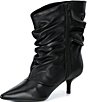Gianni Bini Adelia Slouch Leather Pointed Toe Kitten Heel Booties - Image 4