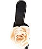 Color:Black - Image 5 - Alana Satin Flower Dress Sandals