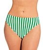 Gianni Bini Almalfi Stripe High Waist Cheeky Swim Bottom, Color:Bright Green - Image 1