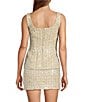 Gianni Bini Amara Sleeveless Button Front Square Neck Sequin Tweed Vest Top, Color:Champagne - Image 2