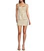 Gianni Bini Amara Sleeveless Button Front Square Neck Sequin Tweed Vest Top, Color:Champagne - Image 3
