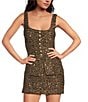 Gianni Bini Amara Sleeveless Button Front Square Neck Sequin Tweed Vest Top, Color:Brown Tweed - Image 1