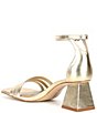 Color:Sand Gold - Image 3 - Amarae Metallic Leather Block Heel Dress Sandals
